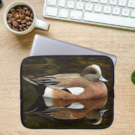 Amerikaanse Wigeon Duck op vijver Laptop Sleeve