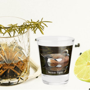 Amerikaanse Wigeon Duck op vijver Shot Glas