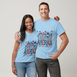Amerikaanse Wilde Bloemen Patriottische Vrijheid 4 T-shirt