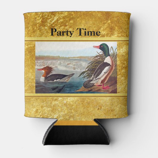 Amerikaanse wilde eenden in een rivier die zwemt blikjeskoeler (Voorkant)