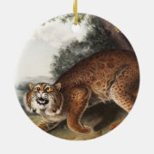 Amerikaanse wilde kat (Lynx rufus) Illustratie Keramisch Ornament (Achterkant)