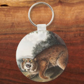 Amerikaanse wilde kat (Lynx rufus) Illustratie Sleutelhanger (Voorkant)