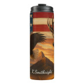 Amerikaanse Wilderness Patriottische Wildlife Scen Thermosbeker (Voorkant)