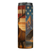 Amerikaanse Wilderness Patriottische Wildlife Scen Thermosbeker (Achterkant)