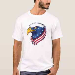 Amerikaanse Witte-Kopadelaar Vlag T-Shirt   Patrio