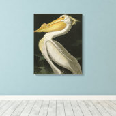 Amerikaanse witte pelikaan, Amerikaanse vogelvogel Canvas Afdruk (Insitu (Houten vloer))