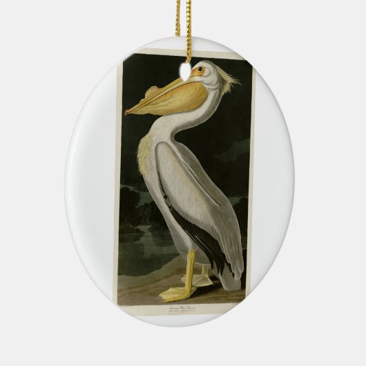Amerikaanse witte pelikaan, Amerikaanse vogelvogel Keramisch Ornament (Rechts)