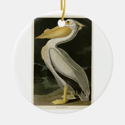 Amerikaanse witte pelikaan, Amerikaanse vogelvogel Keramisch Ornament (Voorkant)