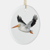 Amerikaanse witte pelikaan in Flight Ceramic Ornam Keramisch Ornament (Rechts)