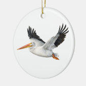 Amerikaanse witte pelikaan in Flight Ceramic Ornam Keramisch Ornament (Links)