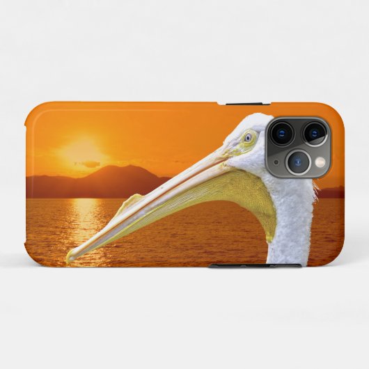 Amerikaanse Witte Pelikaan zonsondergang op Corfu Case-Mate iPhone Case (Achterkant (horizontaal))