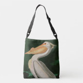 Amerikaanse witte pelikaanse vogels Audubon Crossbody Tas (Achterkant)