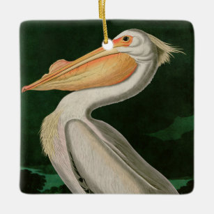 Amerikaanse witte pelikaanse vogels Audubon Keramisch Ornament