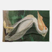 Amerikaanse witte pelikaanse vogels Audubon Theedoek (Horizontaal)