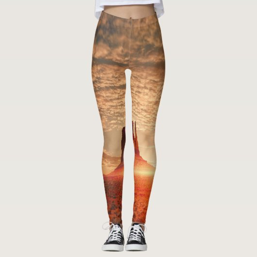 amerikaanse woestijn bij zonsopgang leggings (Voorkant)