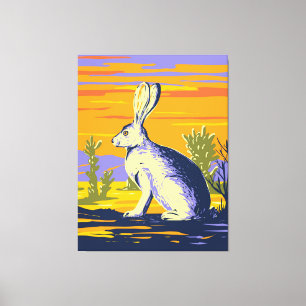 Amerikaanse woestijnhaas canvas afdruk