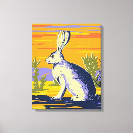 Amerikaanse woestijnhaas canvas afdruk (Voorkant)