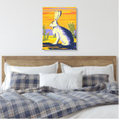 Amerikaanse woestijnhaas canvas afdruk (Insitu (Slaapkamer))