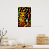 Amerikaanse wolf in A.I. verbeterde fotopret Poster (Keuken)