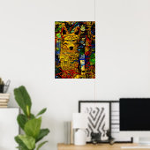 Amerikaanse wolf in A.I. verbeterde fotopret Poster (Thuiskantoor)