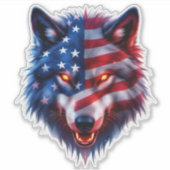 Amerikaanse Wolf Sticker (Voorkant)