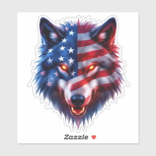 Amerikaanse Wolf Sticker (Vel)