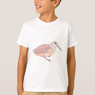 Amerikaanse Woodcock vogelsoorten waterverf kunst T-shirt