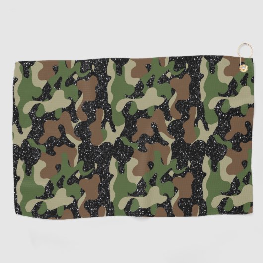 Amerikaanse Woodland Camo Army Olive Brown Black S Golfhanddoek (Horizontaal)
