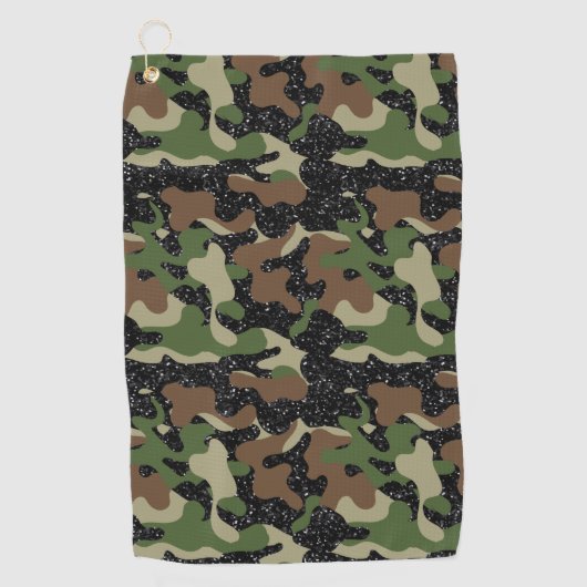 Amerikaanse Woodland Camo Army Olive Brown Black S Golfhanddoek (Voorkant)