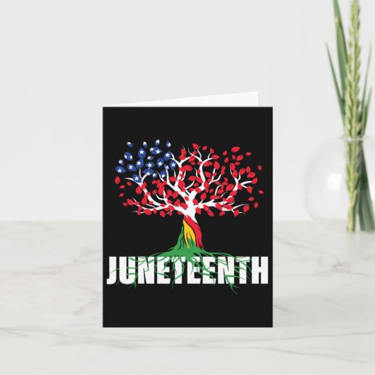 Amerikaanse wortelboom Juneteenth Black Kaart (Voorkant)
