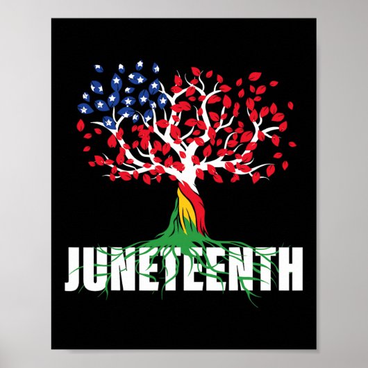 Amerikaanse wortelboom Juneteenth Black Poster (Voorkant)