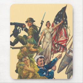 Amerikaanse WW1-propagandaposter mash-up Muismat