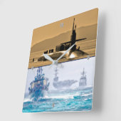 AMERIKAANSE ZEE POWER VIERKANTE KLOK (Hoek)