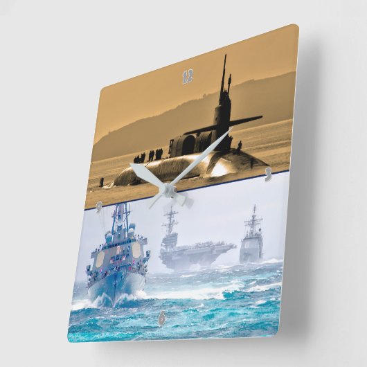 AMERIKAANSE ZEE POWER VIERKANTE KLOK (Hoek)