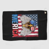Amerikaanse Zeearend 4 juli Golfhanddoek (Horizontaal)