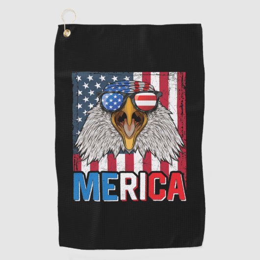 Amerikaanse Zeearend 4 juli Golfhanddoek (Voorkant)