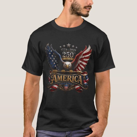 Amerikaanse Zeearend 4 juli T-shirt (Voorkant)