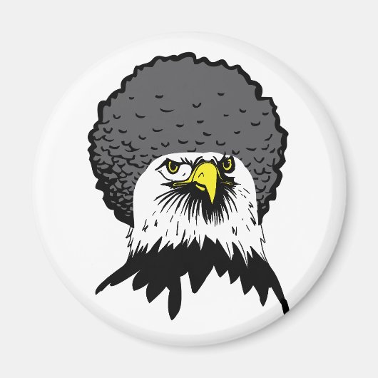 Amerikaanse Zeearend Afro Grappige Koelkastmagneet Magneet (Voorkant)