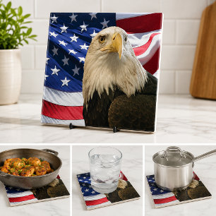 Amerikaanse Zeearend Amerikaanse Vlag Patriotisch  Tegeltje