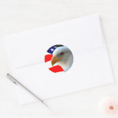 Amerikaanse zeearend & Amerikaanse vlag Ronde Sticker (Envelop)