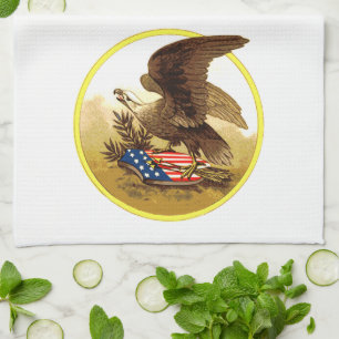Amerikaanse zeearend antiek theedoek