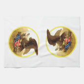Amerikaanse zeearend antiek theedoek (Horizontaal)