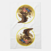 Amerikaanse zeearend antiek theedoek (Verticaal)