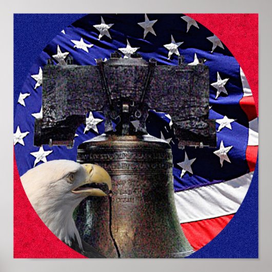 Amerikaanse Zeearend, Bel en Vlag Poster (Voorkant)
