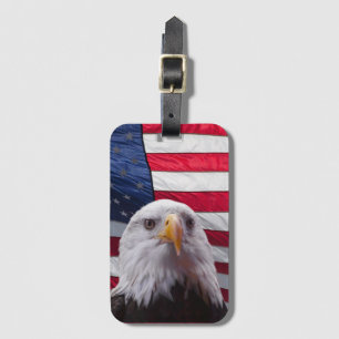 Amerikaanse zeearend en Amerikaanse vlag Bagagelabel
