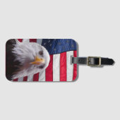 Amerikaanse zeearend en Amerikaanse vlag Bagagelabel (Voorkant (horizontaal))