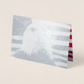 Amerikaanse zeearend en Amerikaanse vlag Folie Kaarten (Voorkant)