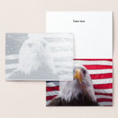 Amerikaanse zeearend en Amerikaanse vlag Folie Kaarten (Display)