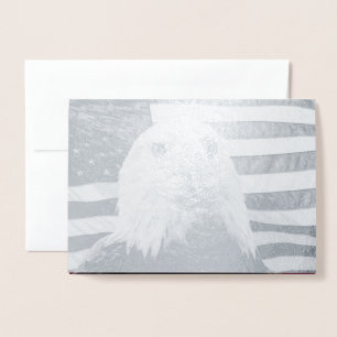 Amerikaanse zeearend en Amerikaanse vlag Folie Kaarten