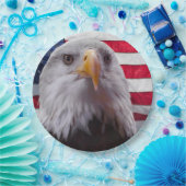 Amerikaanse zeearend en Amerikaanse vlag Papieren Bordje (Feest)